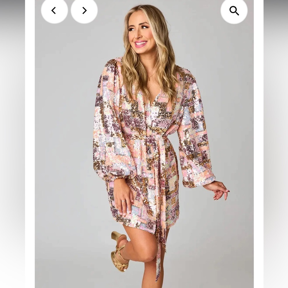 COPY - NWT Buddy Love Adeline Sequin Wrap Dress